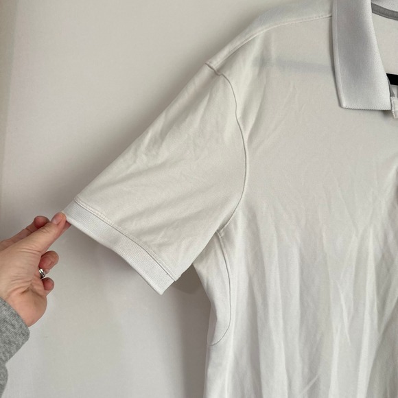 Lululemon Mens Polo Shirt White Short Sleeve Athletic Golf Casual - Picture 5 of 10